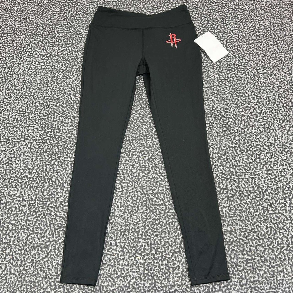 Houston Rockets Leggings Women 26x27 Black NBA Pull On Stretch Athletic New
